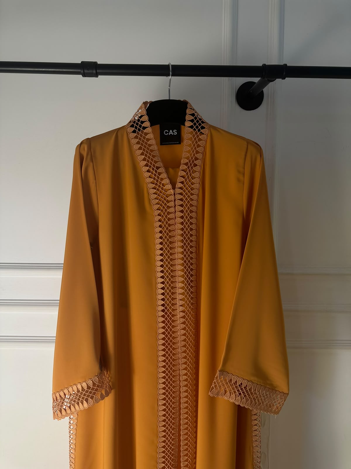 C 2507 Apricot Crema Lace Abaya