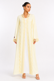 C 2508 Vanilla Fluff Lace Abaya