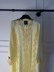 C 2508 Vanilla Fluff Lace Abaya