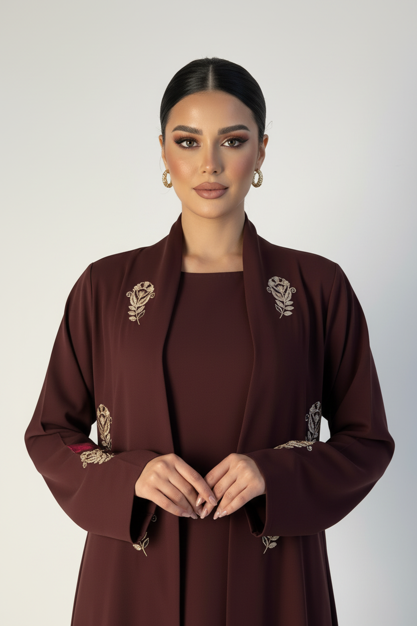 C 2517 Desert Red Beaded Abaya
