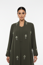 C 2518 Oasis Green Beaded Abaya