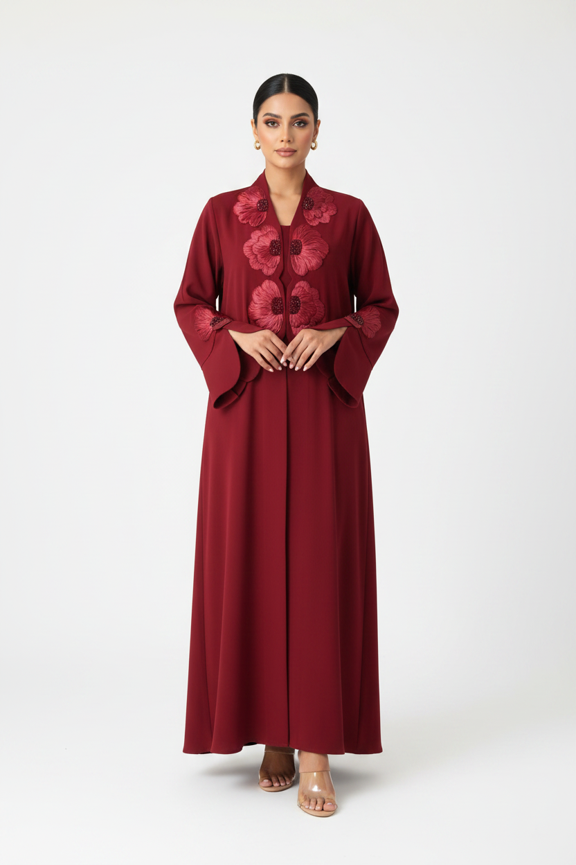 C 2519 Ruby Red Amira Abaya