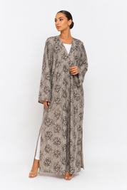 C 2520-02 Oak Brown Dantel Abaya