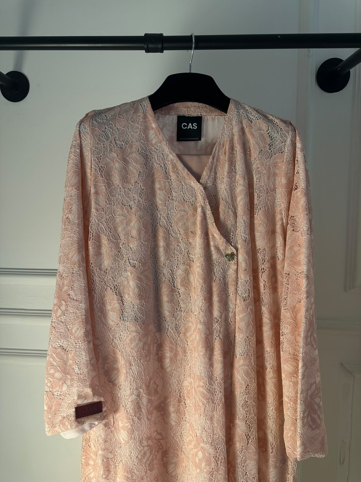 C 2520-03 Soft Pink Dantel Abaya