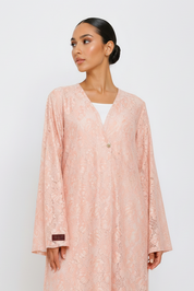 C 2520-03 Soft Pink Dantel Abaya