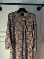 C 2520-04 Pink Blue Dantel Abaya