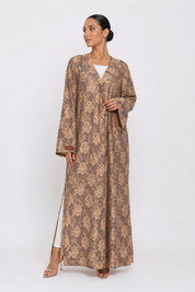 C 2520-05 Honey Brown Dantel Abaya