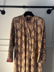 C 2520-05 Honey Brown Dantel Abaya