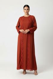 C 2525 Crimson Lace Abaya