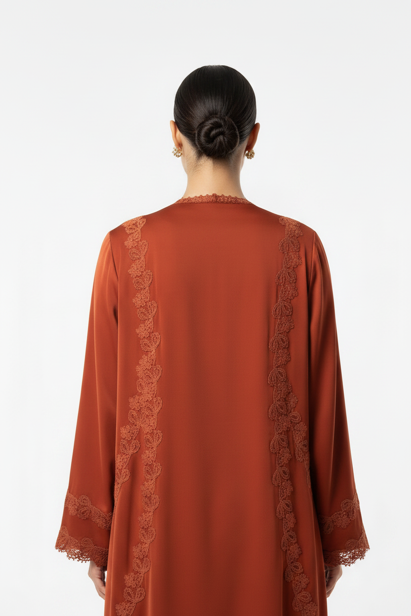 C 2525 Crimson Lace Abaya