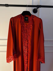 C 2525 Crimson Lace Abaya