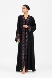 C 2527 Black Truffle Lace Abaya