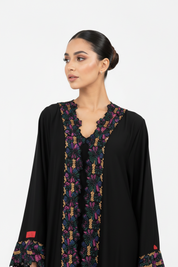 C 2527 Black Truffle Lace Abaya