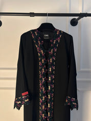 C 2527 Black Truffle Lace Abaya