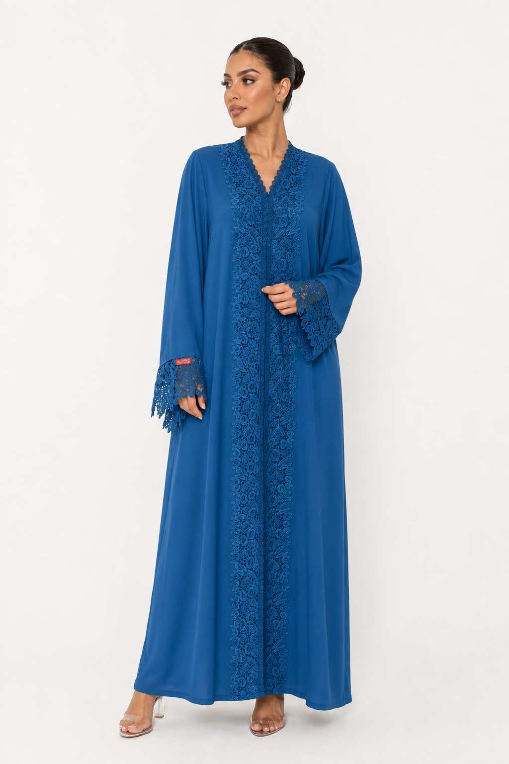 C 2528 Blueberry Bliss Lace Abaya