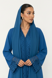 C 2528 Blueberry Bliss Lace Abaya