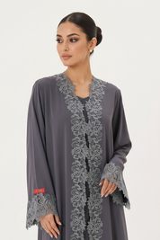 C 2531 Earl Grey Lace Abaya