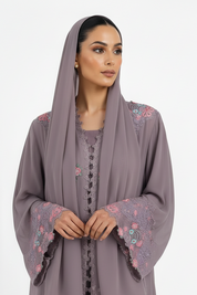 C 2532 Taro Dream Lace Abaya