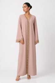 C 2533 Rosewater Gelato Lace Abaya