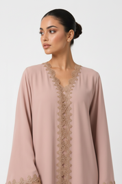 C 2533 Rosewater Gelato Lace Abaya