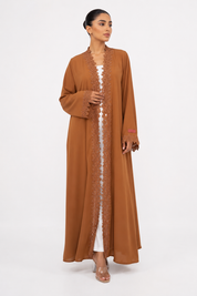 C 2534 Salted Caramel Lace Abaya