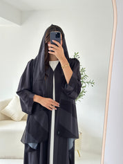 C 2557 Dark Grey Printed Abaya