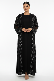 C 2560 Black Polka Dot Abaya
