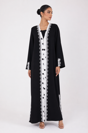 C 2561 Black Polka Lace Abaya
