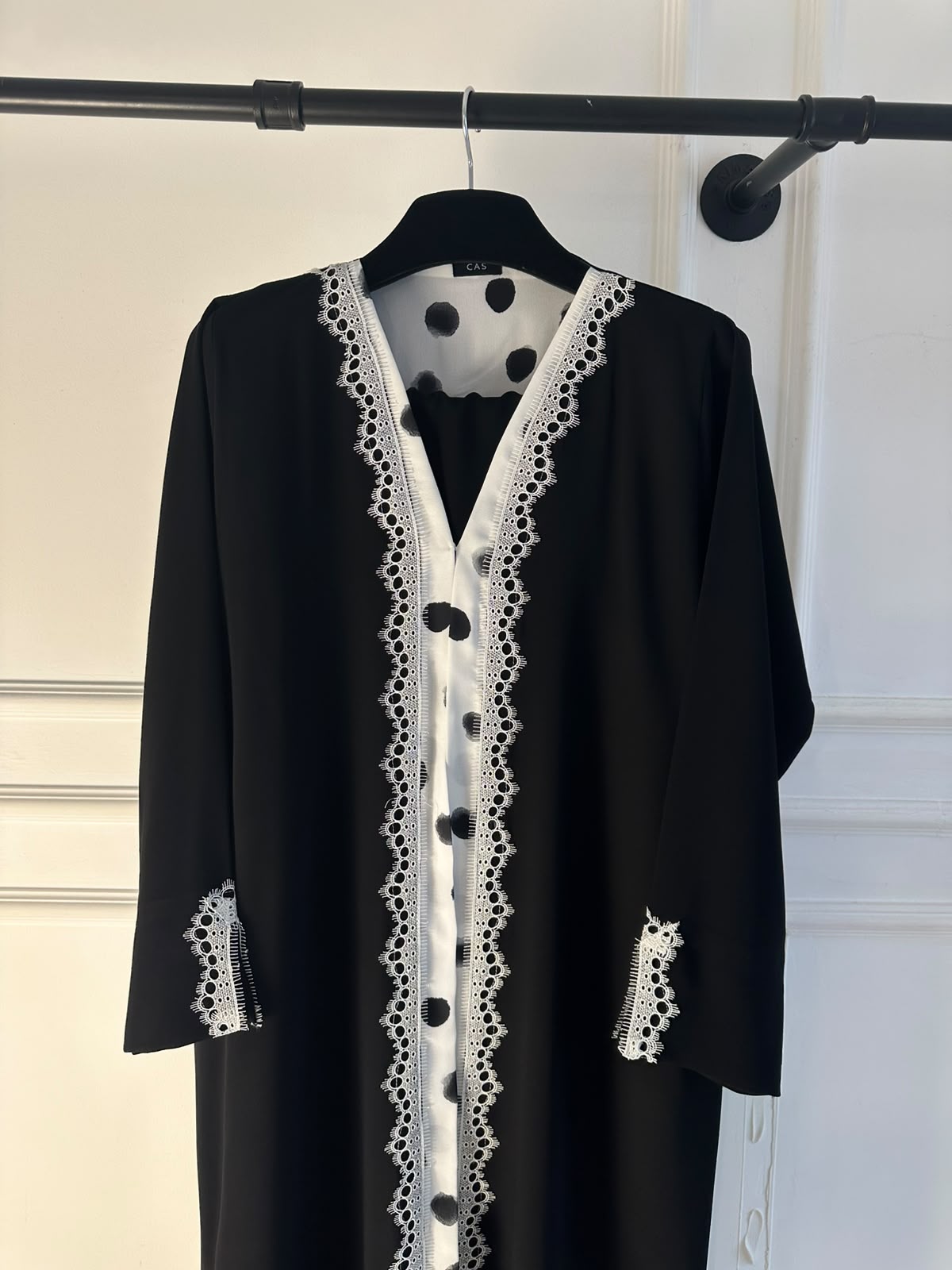 C 2561 Black Polka Lace Abaya