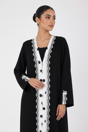 C 2561 Black Polka Lace Abaya