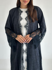 C 2564 Dark Navy Dantel Abaya