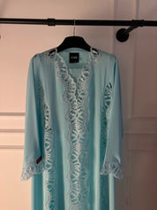 C 2565 Bubblegum Blue Lace Abaya