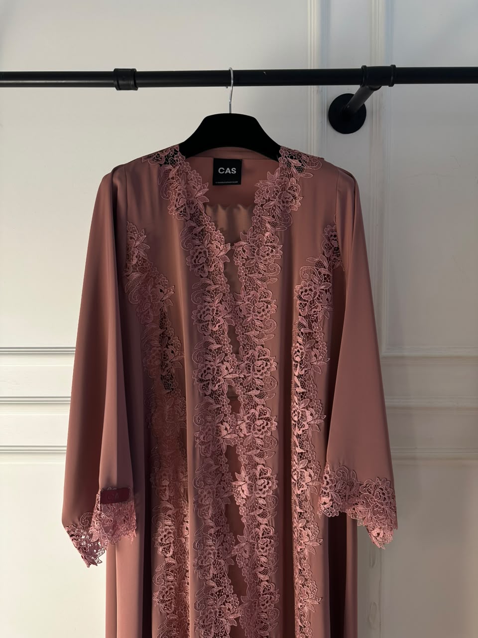 C 2567 Rose Latte Lace Abaya