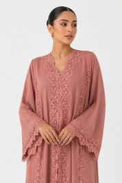 C 2567 Rose Latte Lace Abaya