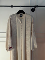 C 2568 Almond Mousse Lace Abaya
