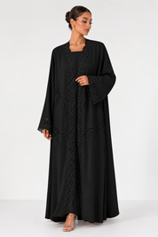 C 2570-02 Black Lace Abaya
