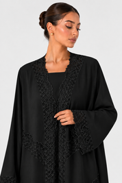 C 2570-02 Black Lace Abaya