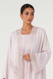 C 2570 Lychee Swirl Lace Abaya