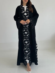 C 2576 Black Crystal Lace Abaya