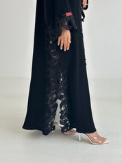 C 2576 Black Crystal Lace Abaya
