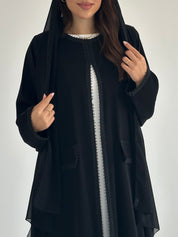 C 2577 Black Lace Abaya