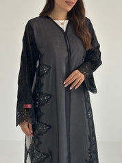 C 2579 Black Dantel Abaya