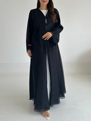 C 2582 Black Dantel Abaya