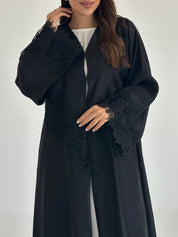 C 2582 Black Dantel Abaya