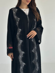 C 2584 Black Lace Abaya