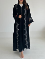 C 2584 Black Lace Abaya
