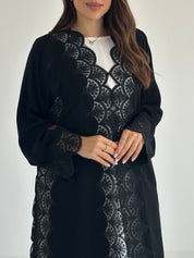 C 2586 Black Lace Abaya
