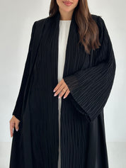C 2587 Black Pleated Abaya