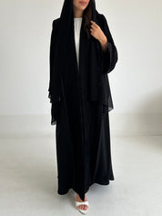 C 2587 Black Pleated Abaya