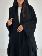 C 2587 Black Pleated Abaya